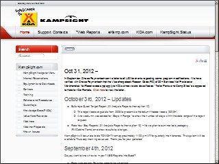 Web site www.kampsight.com, KOA Campgrounds