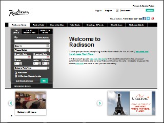 Web site www.radisson.com, Radisson Hotel Bismark